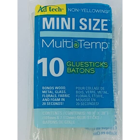 Ad Tech Glue Gun Hi Temp Electric White Small Hot Melt Corded With 9 Gluesticks - Picture 3 of 7